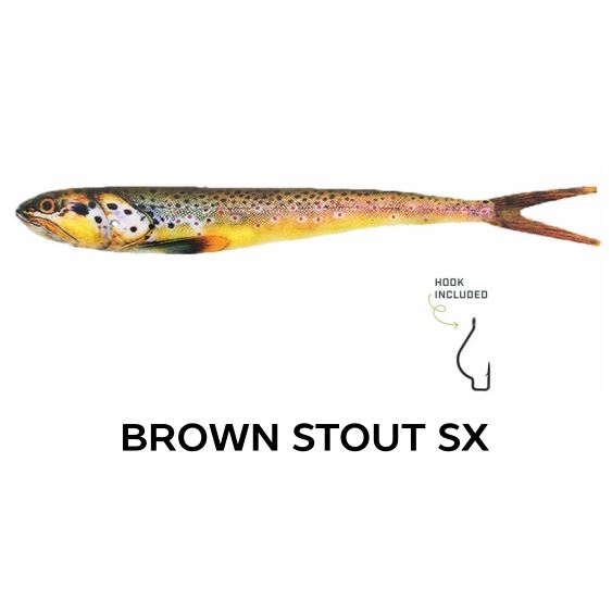Wounded Rattle "SX" by Nextgen with Trapper Tackle Heavy Cover Offset Wide Gap Hook (2 Baits, 1 Hook) TrapperTackle Brown Trout SX 