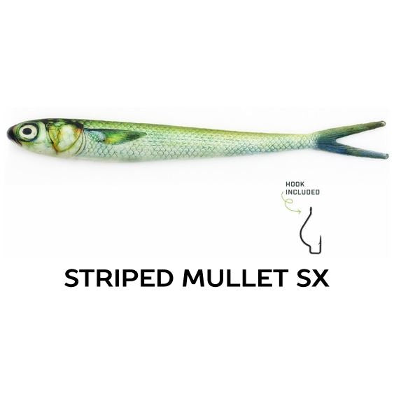 Wounded Rattle "SX" by Nextgen with Trapper Tackle Heavy Cover Offset Wide Gap Hook (2 Baits, 1 Hook) TrapperTackle Striped Mullet SX 
